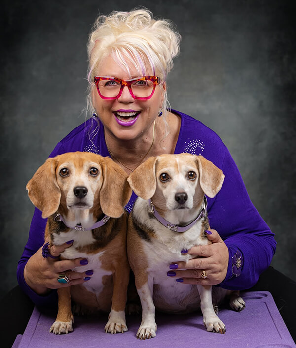 Kimberly Smith with her two beagles, Teddie and Darlynn